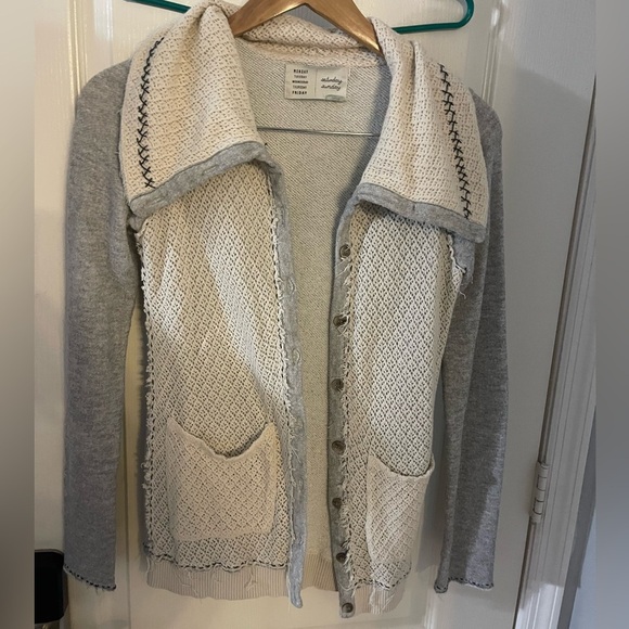 Anthropologie Sweaters - Anthropologie Saturday Sunday Gray and Cream Cardigan